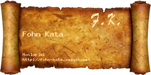 Fohn Kata névjegykártya